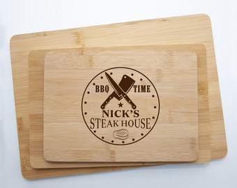 Personalised Bamboo BBQ TIME Steak House Chopping Board, Serving Board, Barbecue Essentials, Custom Serving Board, Unique Gift Idea B4