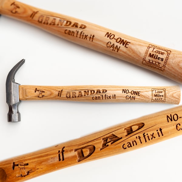 Personalised Fathers Day Gift, Wooden Handle Hammer, Bespoke Father's Day Gift, Fathers Day Unique Gift Idea, Gift to Grandad, Gift to Dad