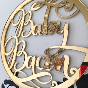Personalised Name Hoop, Acrylic Mirror, Flower Wall Sign, Baby Shower, Circle Wall Plaque, Photo Prop, Nursery Sign, Home Décor