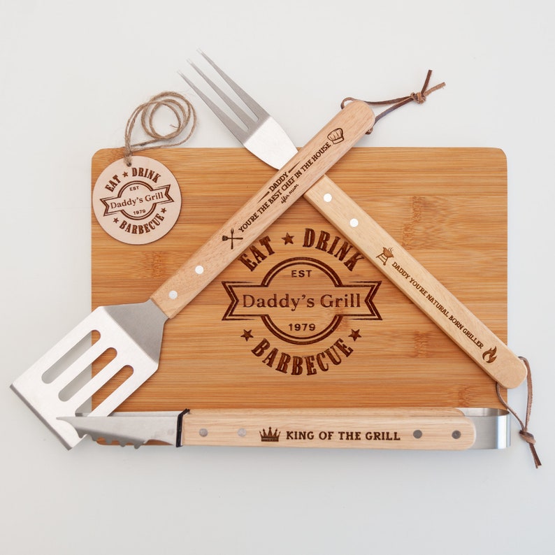 Etsy Personalized Barbeque Tools Gift Set Father's Day Gift Gift For Dad
