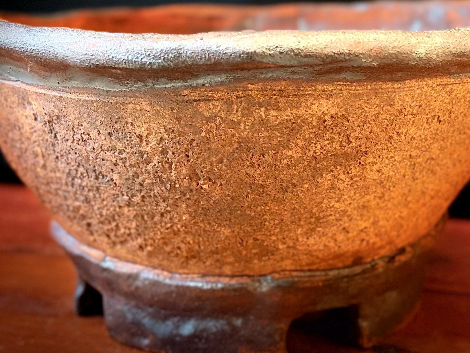 Handmade Succulent Pot, Textured Folded Rim, 9” Hand Built Pot, Planter ...