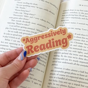 Aggressively Reading Book Stickers | I Love Books Sticker | Gifts for Readers | Book Stickers | Book Obsessed Laptop Sticker