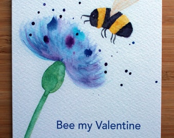 Pun Greeting Card- Bee my Valentine