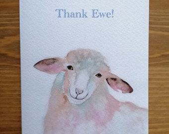 Pun Greeting Card- Thank Ewe