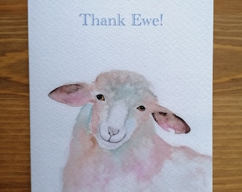 Pun Greeting Card- Thank Ewe