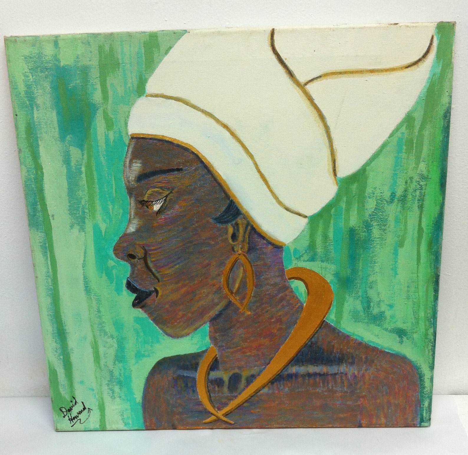 Original Acrylic Painting African Lady By David Howard | Etsy