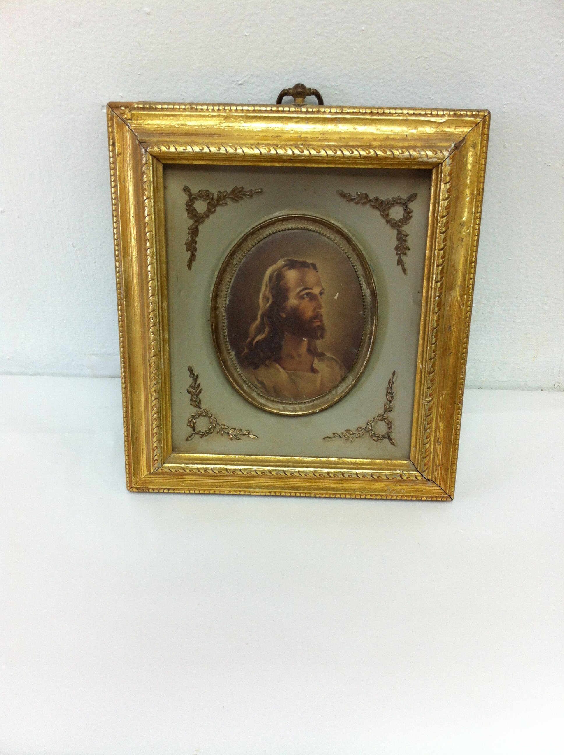 Vintage Jesus Print Framed Etsy