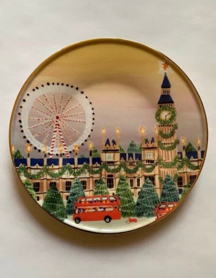 Anthropologie christmas plates cheap