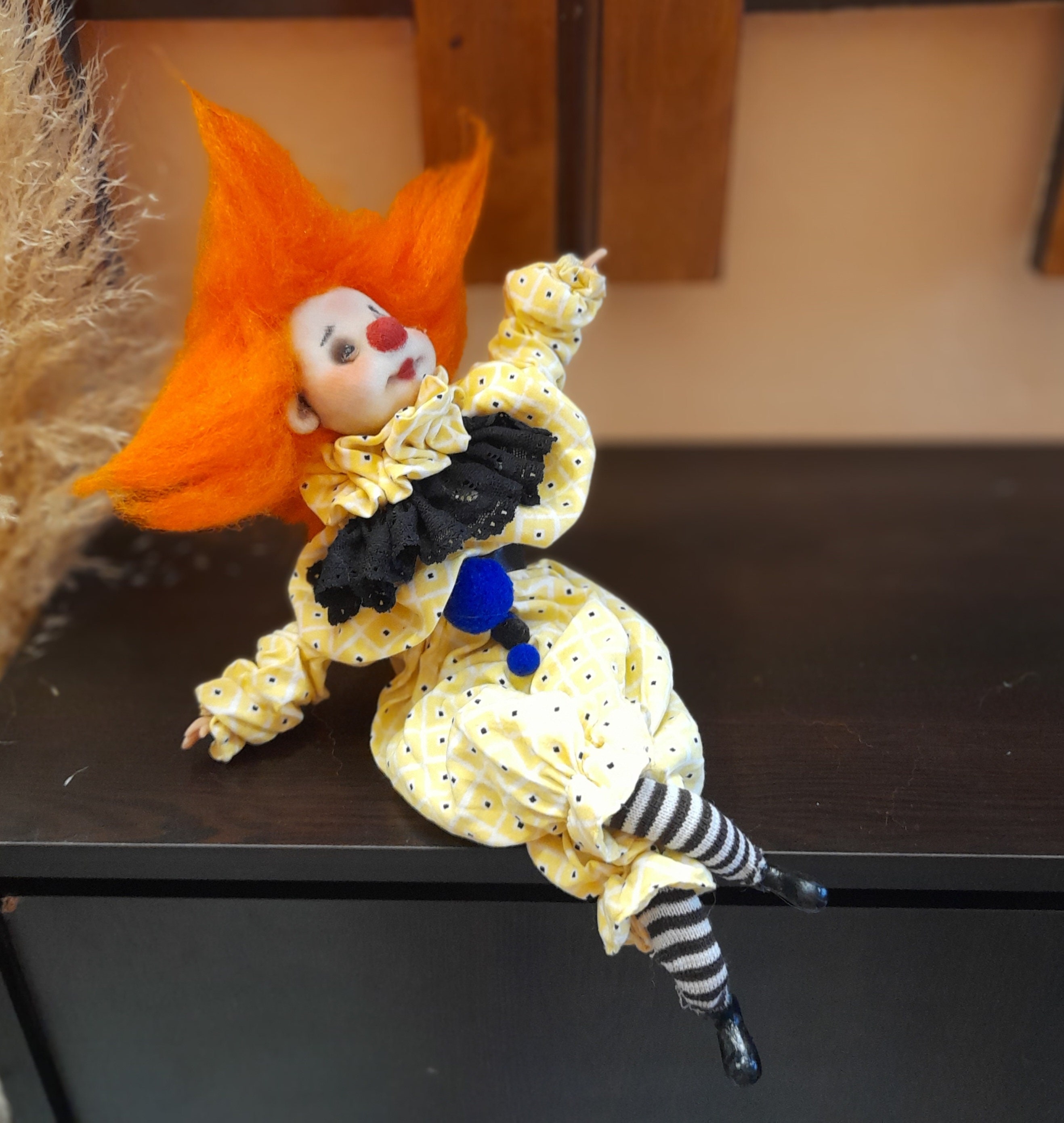 Clown Doll Textile Doll Handmade Doll Gift for Mom Gift for Etsy