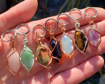 Natural Crystal Keychain, Double Terminated Crystal, Pet Collar Charm, Bag Accessory, crystal on the go, keychain charm, gift ideas, healing