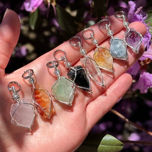 Small Raw Crystal Keychain Charm, Pet Collar Charm, Bag Accessory, crystal on the go, bag charm, gift for friend, crystal talisman
