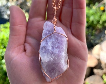 Raw Amethyst Crystal Necklace, anxiety relief, protection, psychic, healing, natural stone, amethyst pendant, amethyst jewelry, gift for her