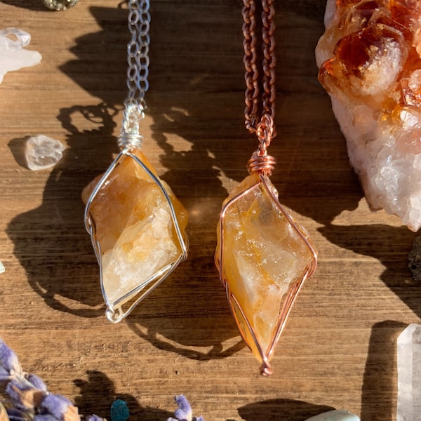 Golden Healer Quartz Crystal Necklace, Small Golden Healer Quartz Pendant, natural, golden healer quartz jewelry, gift ideas, handmade