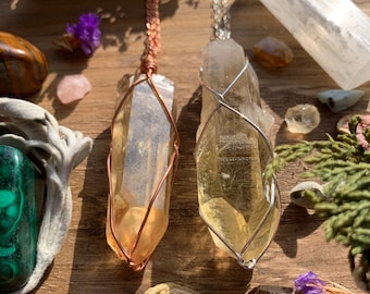 Large Citrine Point Necklace, November Birthstone, Prosperity Necklace, Natural Citrine necklace, handmade, natural citrine jewelry, gift