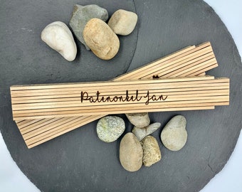 Zollstock aus Holz personalisiert, Meterstab mit Deinem Wunschtext, Buchenholz, Natur, Geschenkidee, Geschenk Valentinstag für Männer