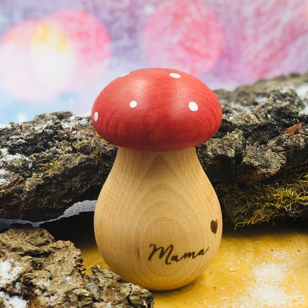 Nutcracker in the look of a fly agaric personalized with desired name, gift for Christmas, gnome gift, gift grandparents