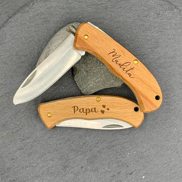 Personalized carving knife, pocket knife, children's pocket knife individualized with engraving