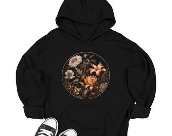 Floral Circle Hoodie: Trendy Cottagecore Sweatshirt