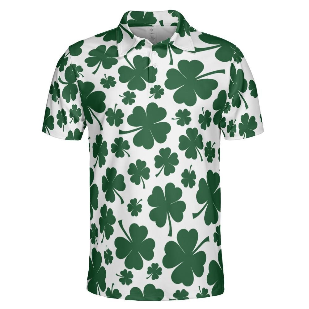 Irish Clover Polo Shirts for Men, Funny Golf Shirts, Saint Patrick's ...