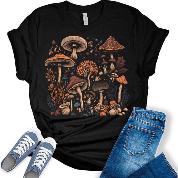 Mushroom Shirt Womens Cottagecore Shirts Cute Mushroom Clothes Graphic Aesthetic T shirt Etsy