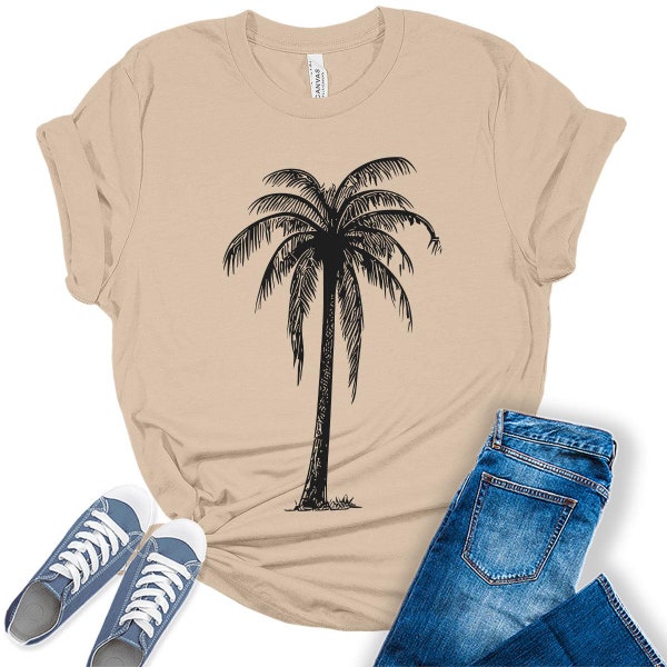Palm Tree Summer Sun Beach Graphic Tees for Women, Gifts for Her, Trendy Summer Tee, Beachy Vibes, Summer Sun, Cute Beach Shirt, Palm Tree