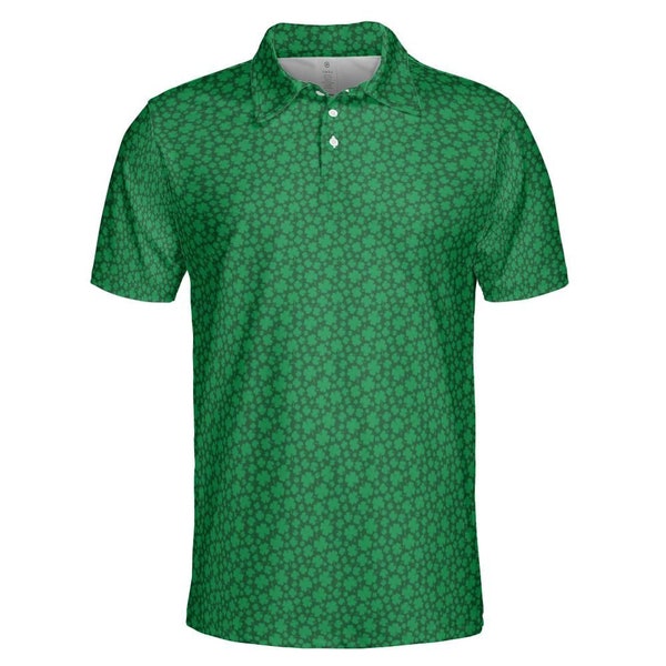 Polo irlandais vert trèfle de la Saint-Patrick Chemises de golf pour homme, polo pour homme, polo de la Saint-Patrick, cadeau pour lui, chemise de golf porte-bonheur