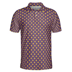 Mardi gras, chemise de golf fleur de lys, polo à manches courtes qui évacue l'humidité, chemise fleur de lys, polo de festival, cadeau pour lui, mardi gras