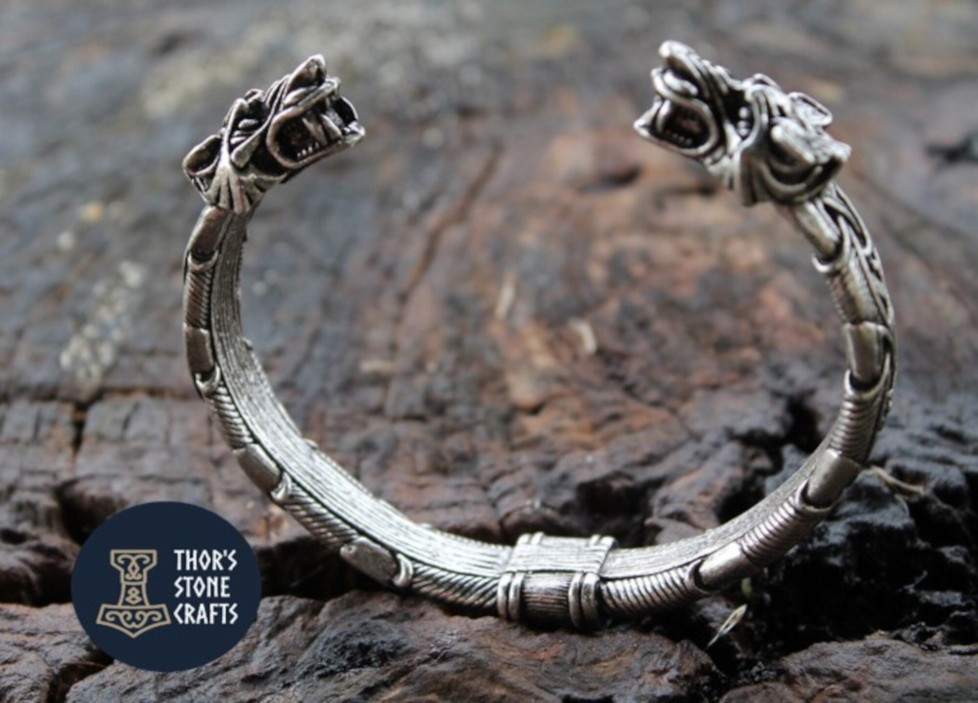 Pulsera Brazalete Vikingo Lobo Fenrir En Acero Quirurgico.