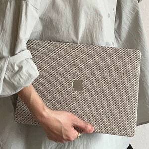 Beige Check Leather MacBook Pro Air 13 M1 M2 M3 13.5 14 15 16 inch Case Protective Touch Bar Retina MacBook Case Sleeve Cover  Laptop Hard