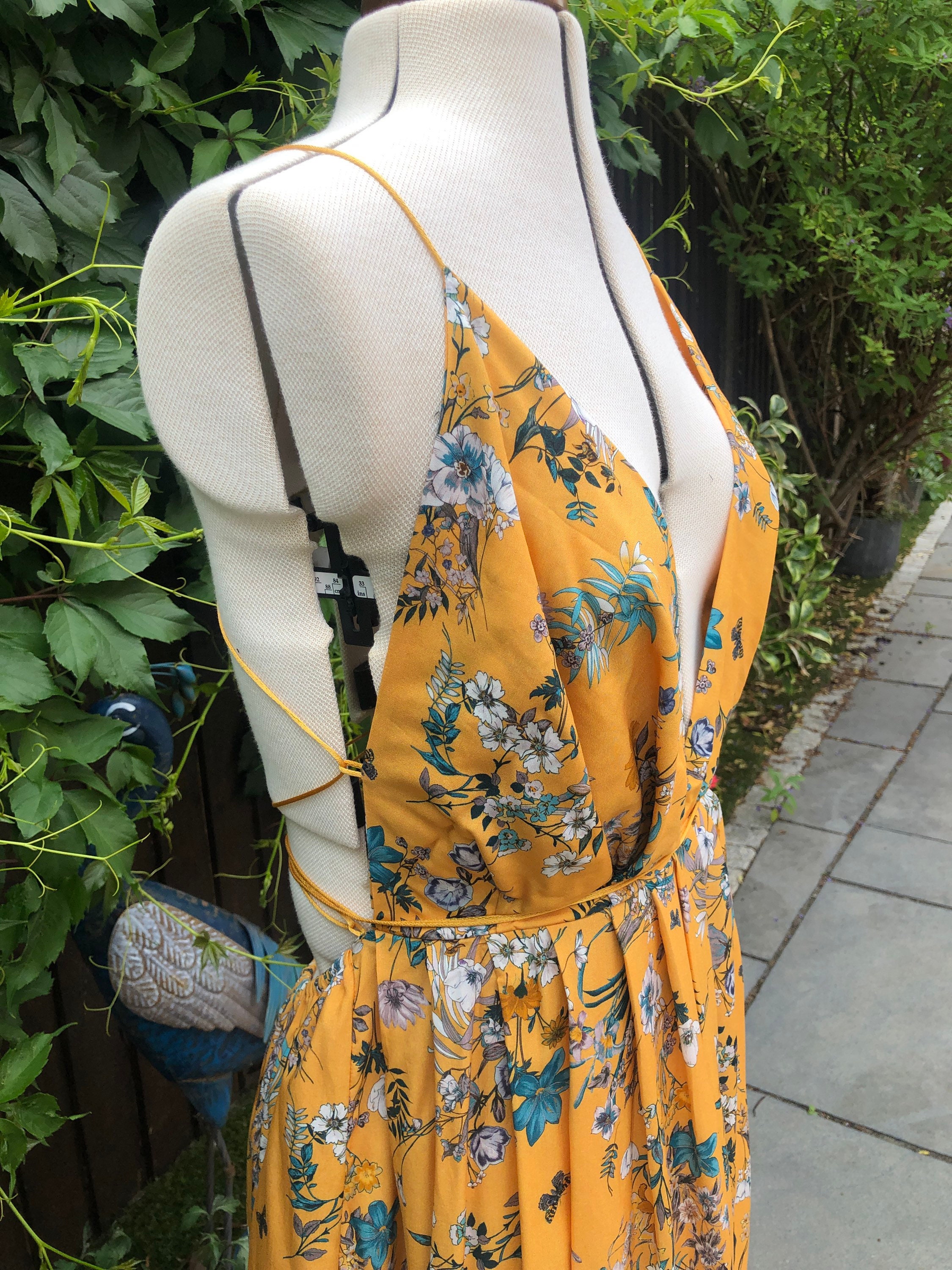 Stunning Yellow Backless Summer Dress Etsy