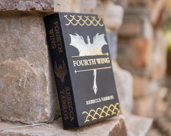 Fourth Wing by Rebecca Yarros - Custom Leather Rebound Book
