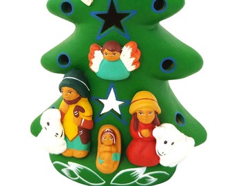 Ceramic Nativity Christmas Tree