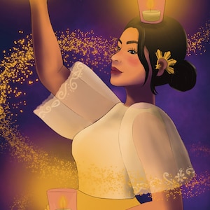 Filipina Artwork- Pandanggo sa Ilaw (Dance of Lights) Art Print