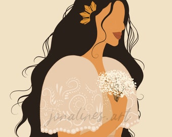 Filipina draagt Filipiniana met Philippine Sun Ear Cuff