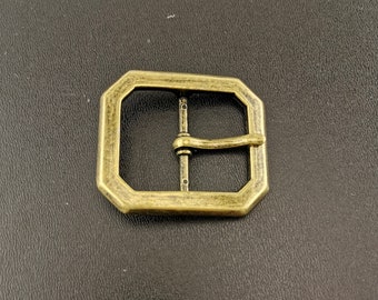 Octagonal bronze-finish metal belt buckle