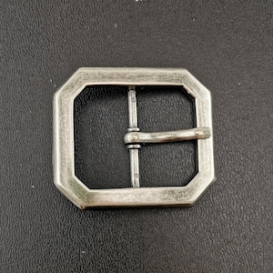 Octagonal full metal belt buckle in silver finish jewelry image 1