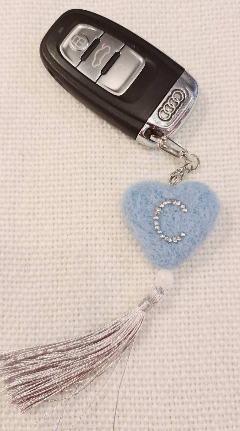personalised keyring felt keyring Valentine Keyring Heart keyring valentine gift for her,