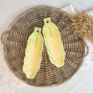 Vintage Ceramic Corn on the Cob Spoon Rest Serving Dish / Farmhouse Kitchen Decor