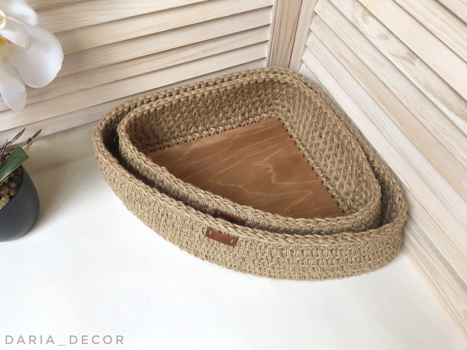 Large Triangle Storage Baskets Corner shelf basket Farmhouse Etsy