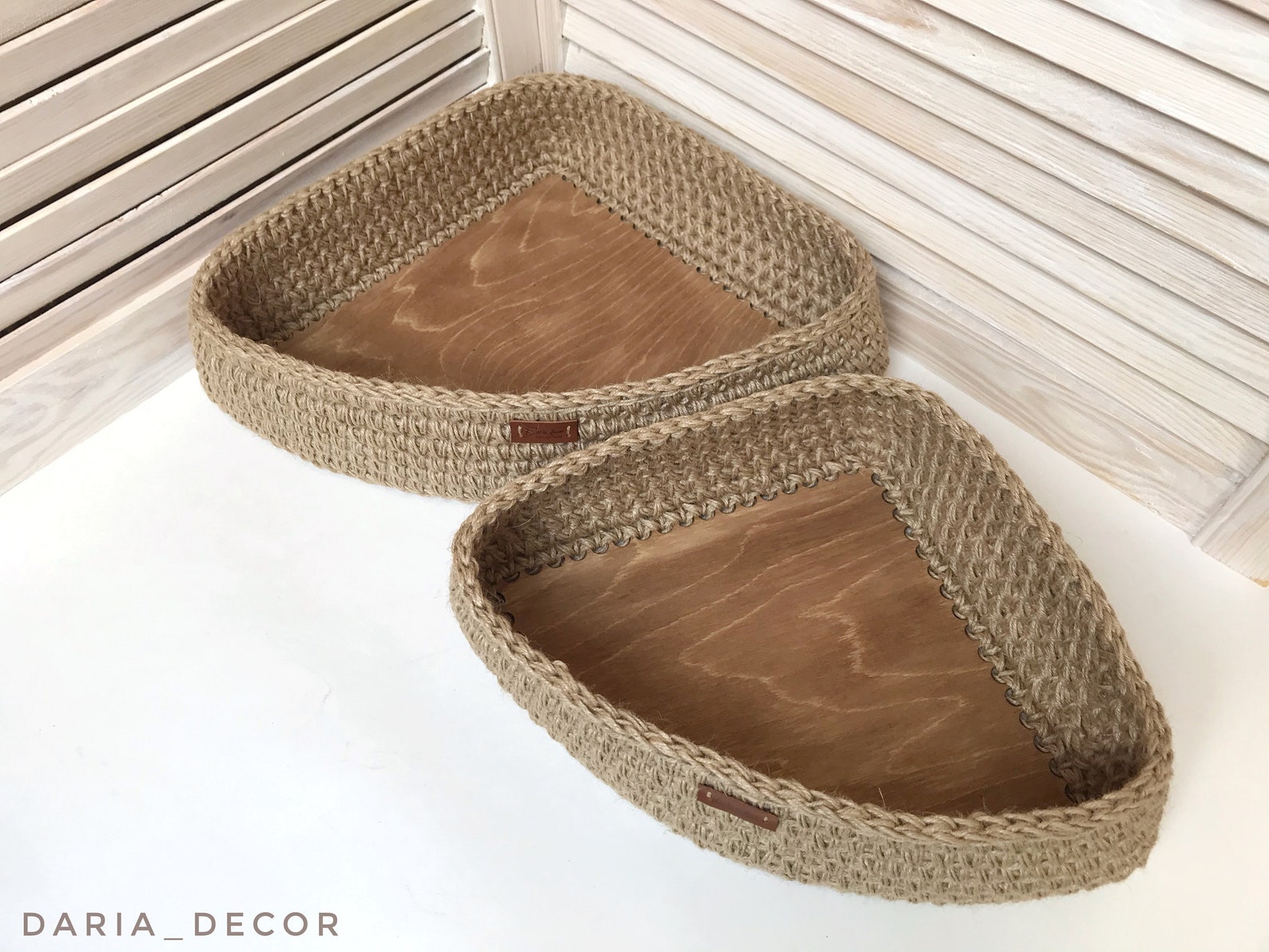 Large Triangle Storage Baskets Corner shelf basket Farmhouse Etsy