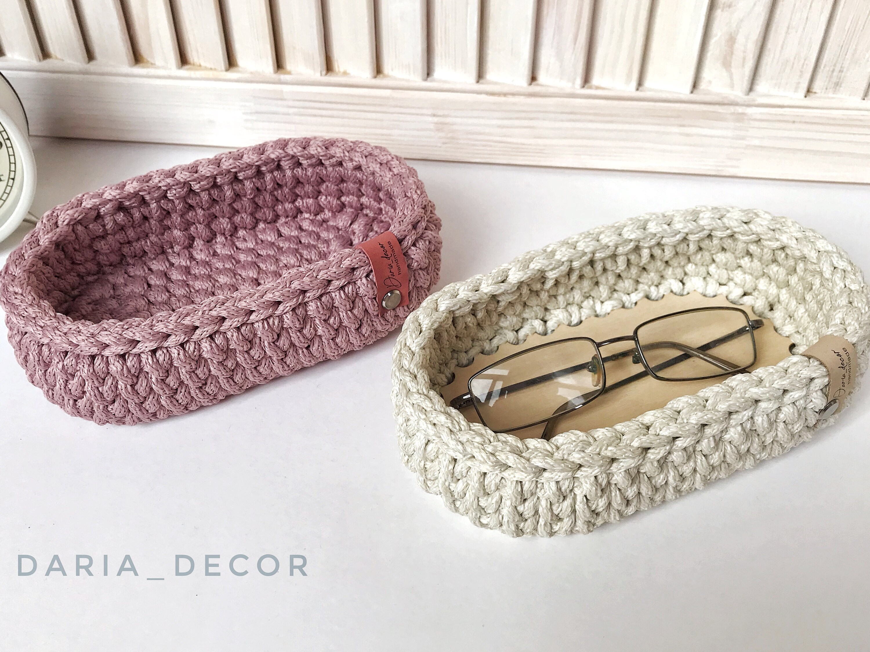 Many colors EyeGlass Holder Crochet Storage Basket Etsy
