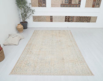 6x9 Rug, Oushak Rug, Vintage Rug, Anatolian Rug, Antique Rug,Handmade Rug,Turkish Rug,Bohemian Rug,Natural Rug,Neutral Rug,Unique Rug,15726