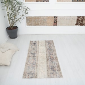 Handmade Rug, 2x5 Rug, Small Size Rug, Turkish Small Rug,Vintage Turkish Rug,2x5 Turkish Rug,2x5 Vintage Rug,2x5 Oushak Rug,Rustic Rug,16963