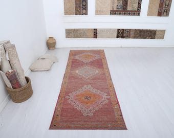 3x30 Vintage Türkischer Teppichläufer: Baumwolle Wollmischung