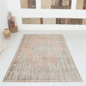 Muted Rug 5x9, Anatolian Rug, 5x9 Rug, Turkish Vintage Rug, Vintage Turkish Rug,Oushak Vintage Rug,Turkish Rug,Vintage Rug,Faded Rug,12653