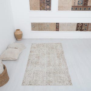 Turkey Oushak Rug, Oushak Rug, Natural Rug,Colorful Rug,3x6 Rug,Kids Rug,Muted Rug,Pastel Rug,Soft Vintage Rug,Turkish Rug,Vintage Rug,19819