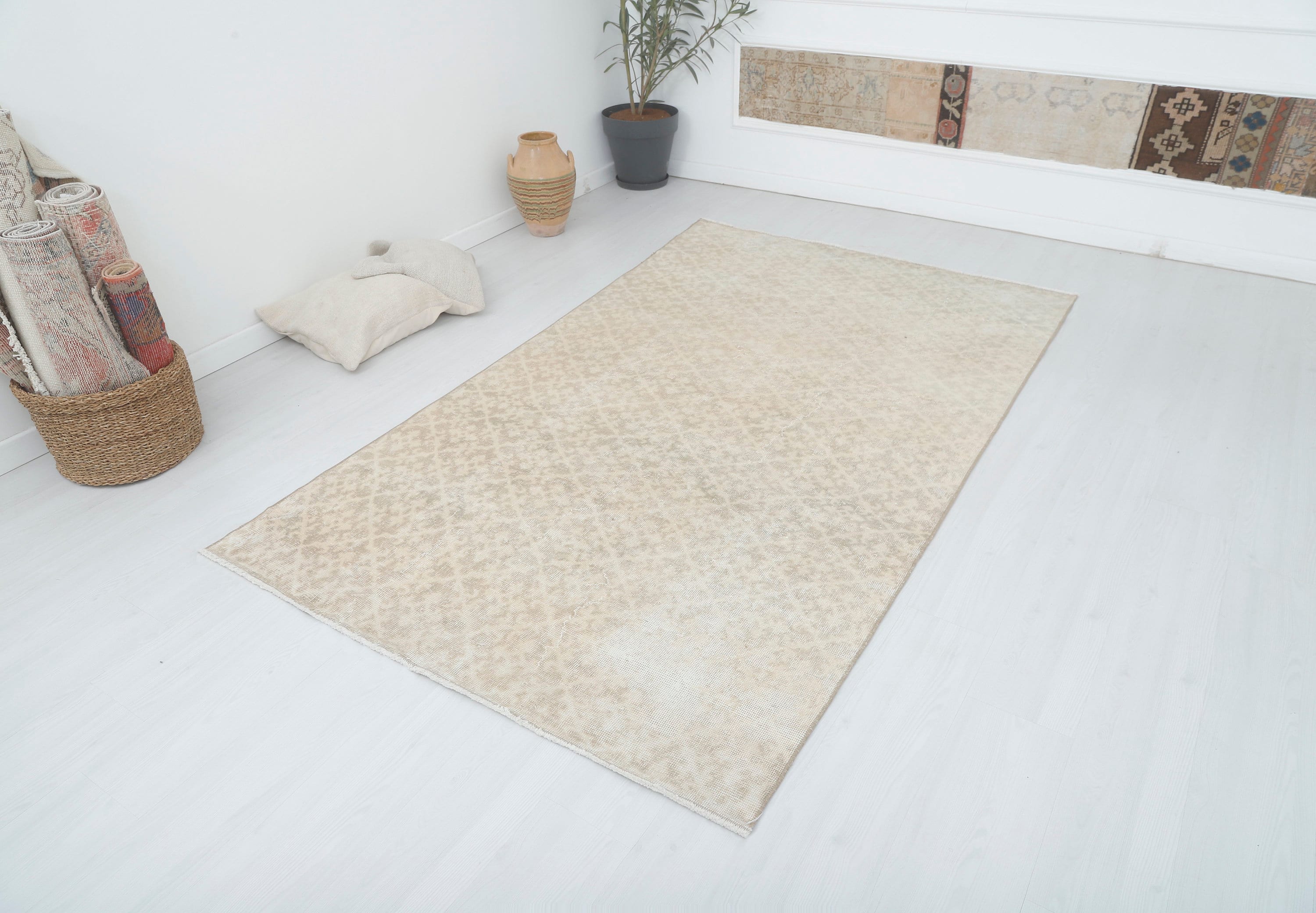 5x8 Vintage Turkish Wool Rug: Oushak Pastel Anatolian Carpet - Etsy
