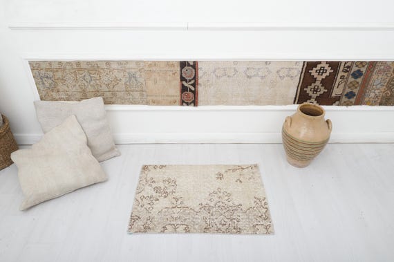 Handmade Wool Turkish Oushak Rug: Vintage Door Mat (2.5x1.7 Ft) - Etsy