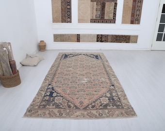 5x11 Wool Turkish Oushak Rug, Handmade Muted Colors
