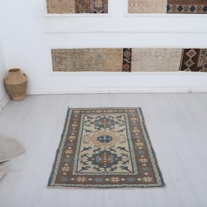 3x4 Oushak Rug, Rustic Rug, Handmade Rug, 3x4 Rug,Small Size Rug,3x4 Vintage Rug,Turkish Small Rug,Vintage Turkish Rug,3x4 Turkish Rug,31969